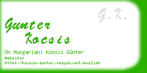 gunter kocsis business card