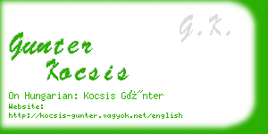 gunter kocsis business card